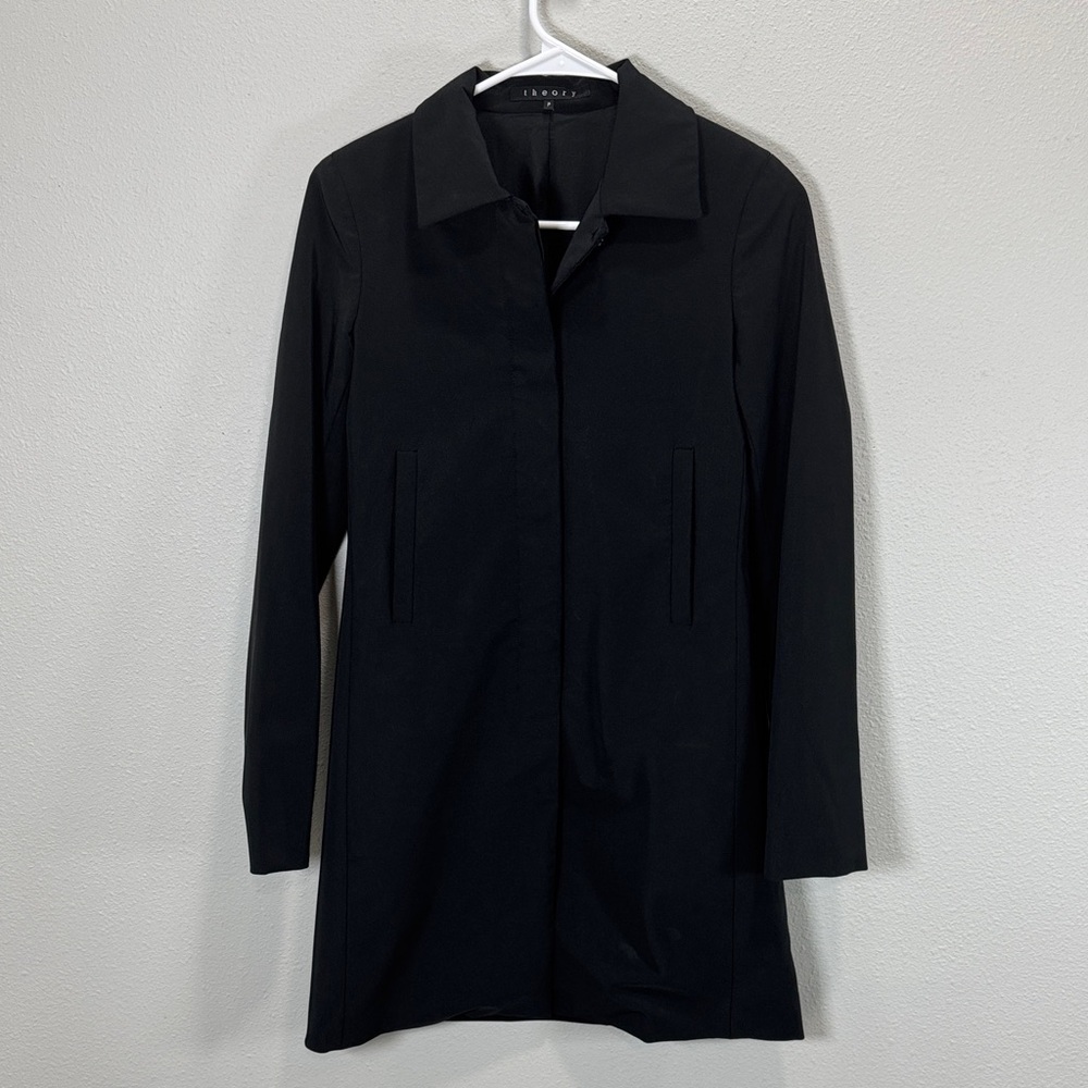 Theory Black Tailored Jacket trench coat